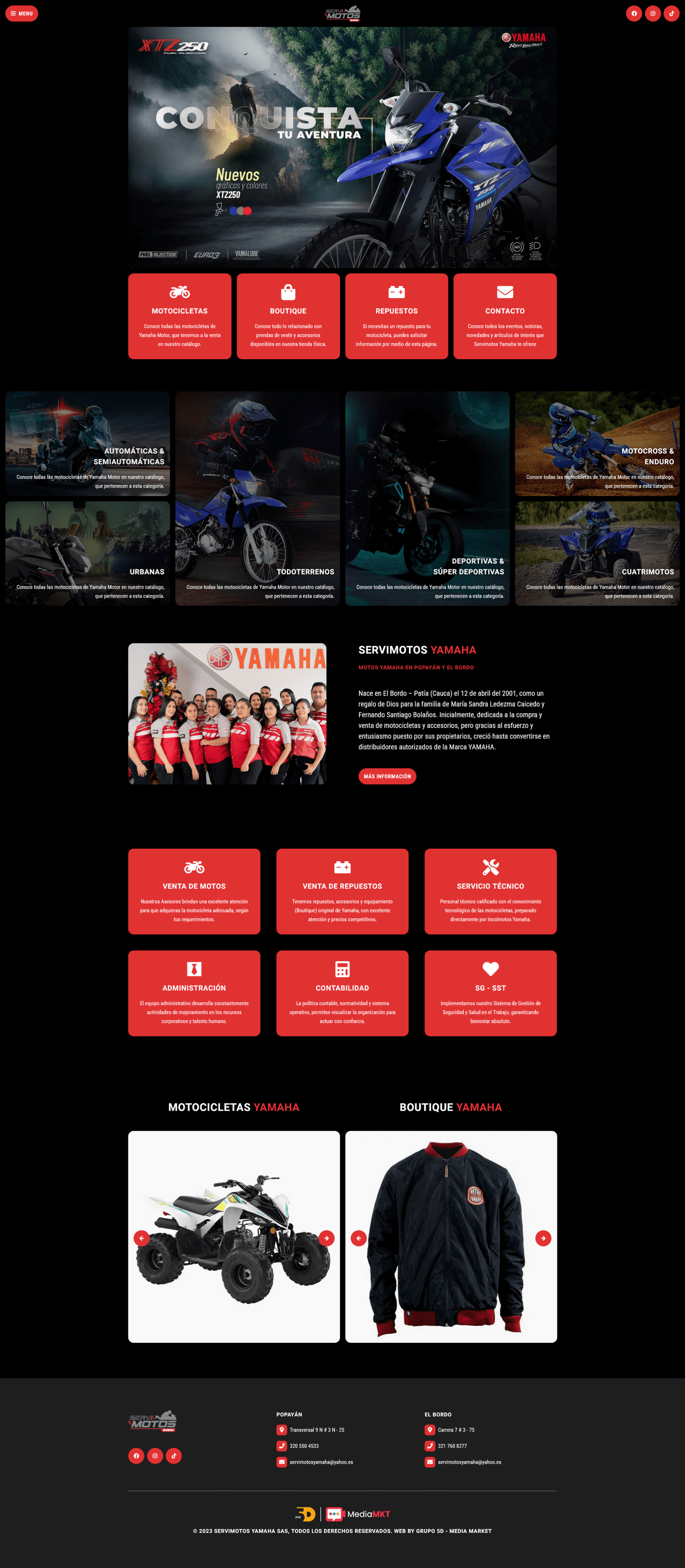 Imagen De Diseno De Pagina Web Para Cliente Servimotos Yamaha En Grupo 5D Mema Media Market