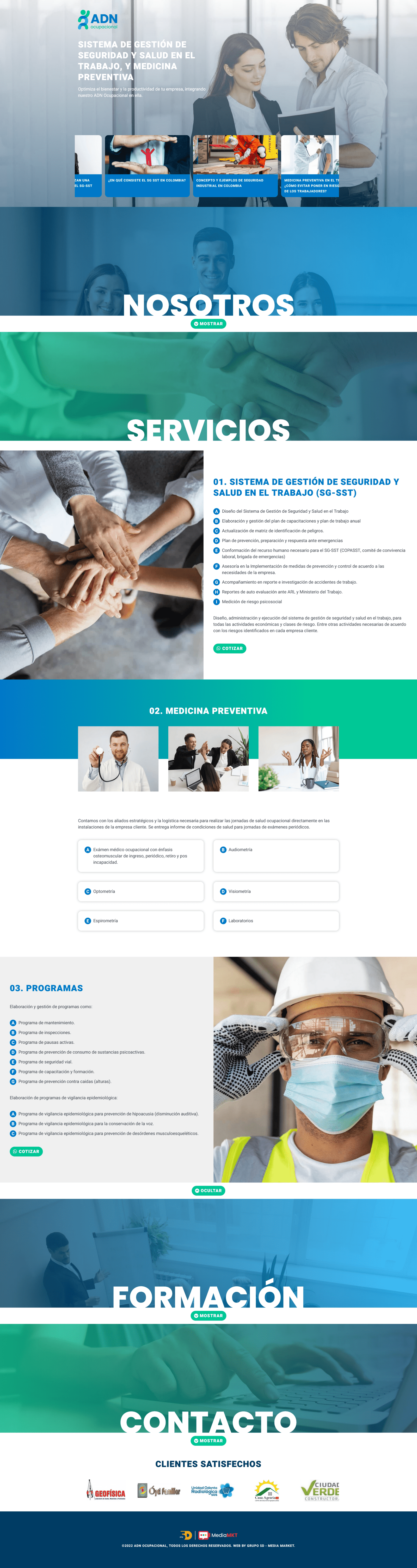 Imagen De Diseno De Pagina Web Para Cliente ADN Ocupacional En Grupo 5D Mema Media Market