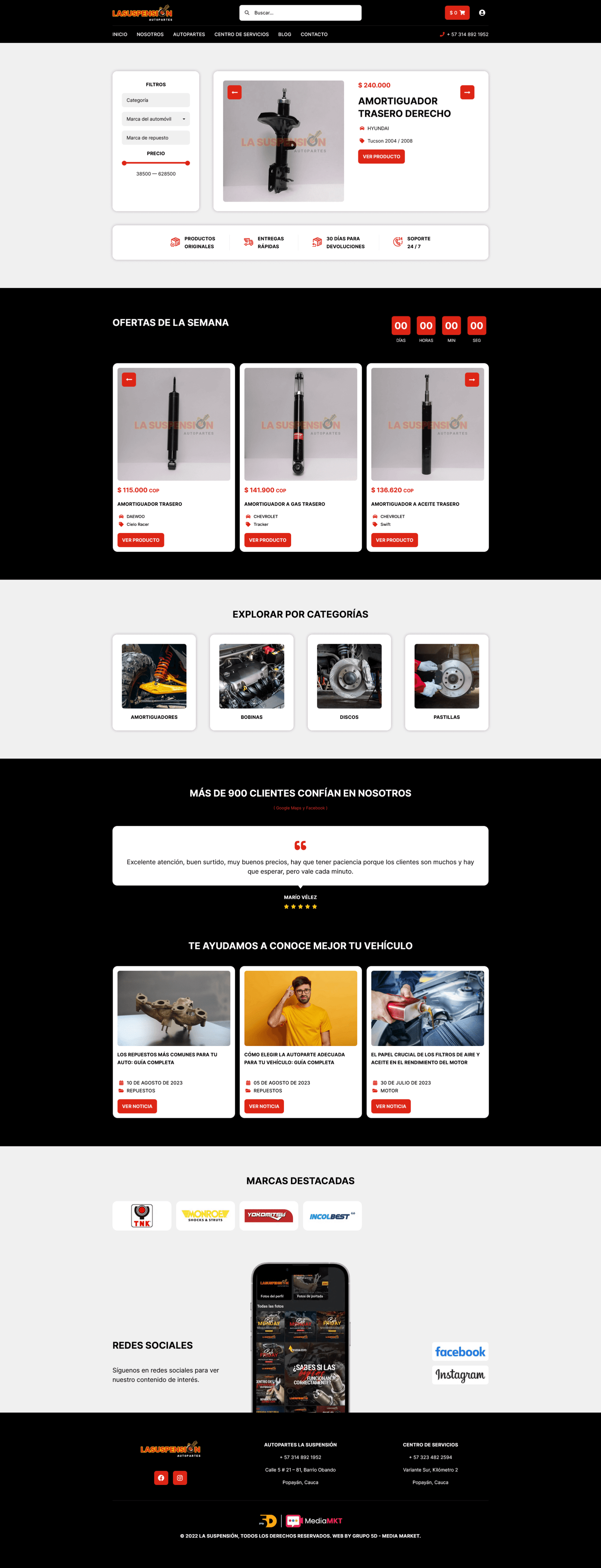 Imagen De Diseño De Pagina Web Para Cliente La Suspension En Grupo 5D Mema Media Market